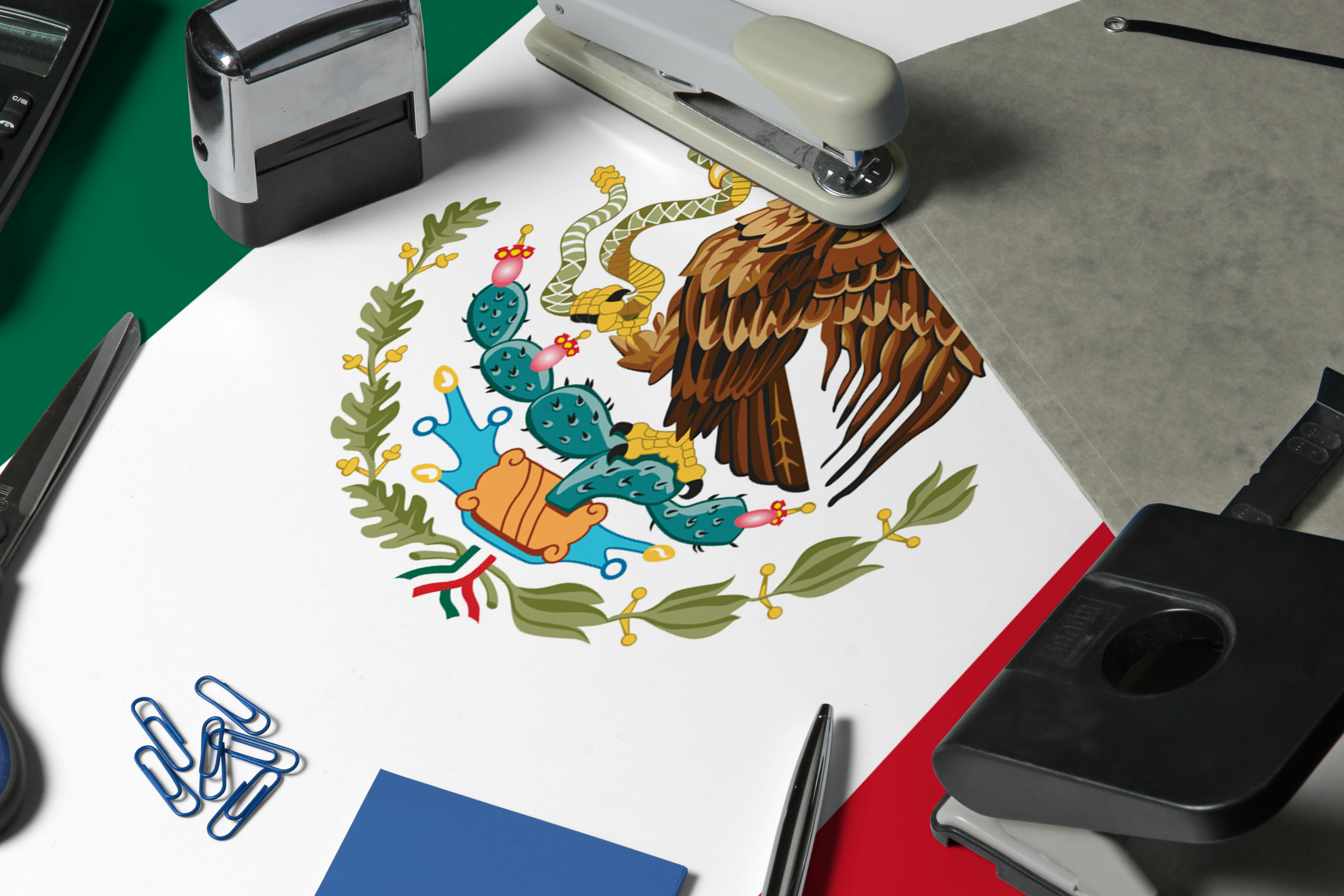 Mexican notario public reviewing property documents