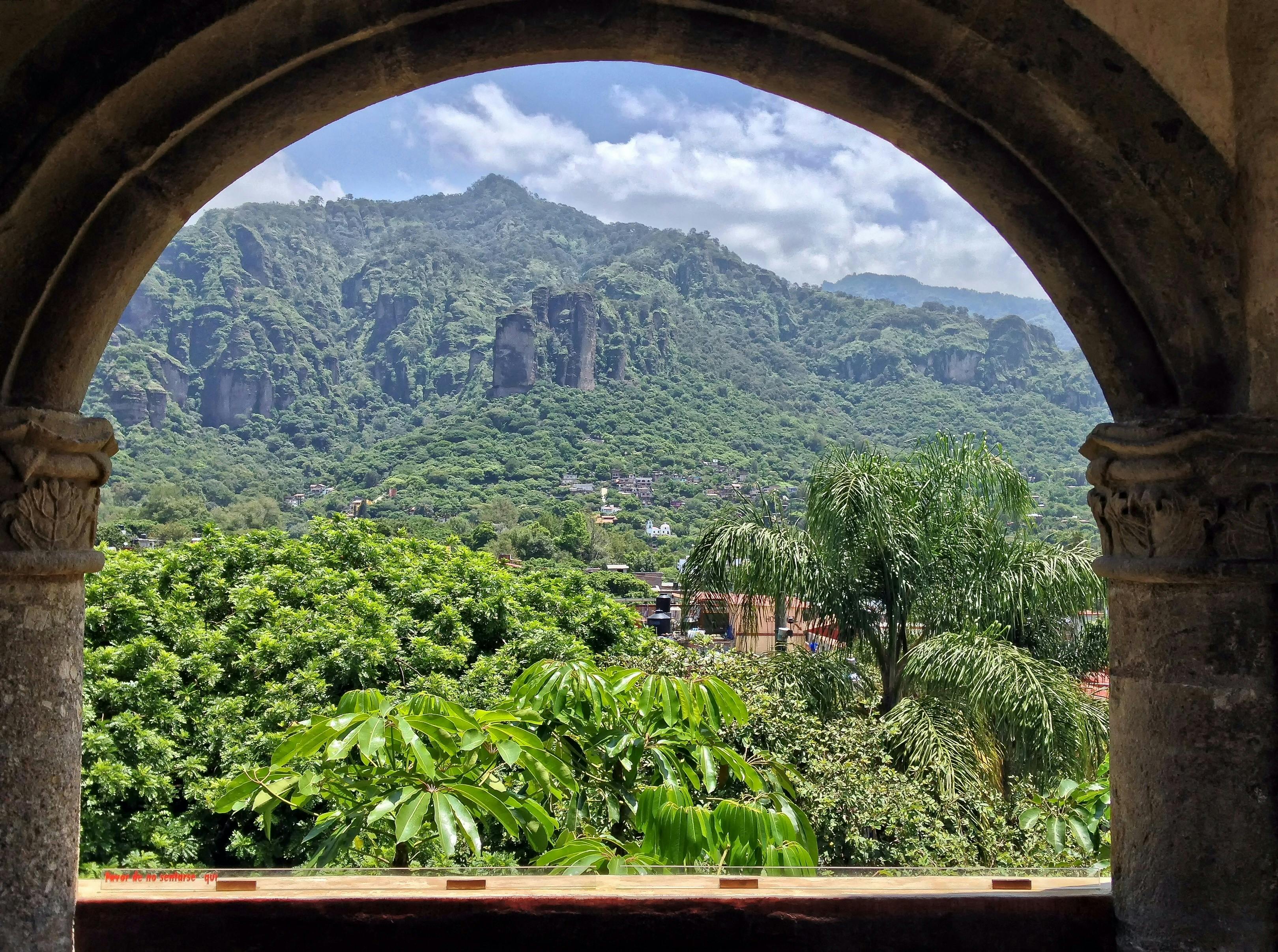 Tepoztlán streets decorated with papel picado and marigolds for Day of the Dead